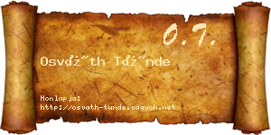 Osváth Tünde névjegykártya